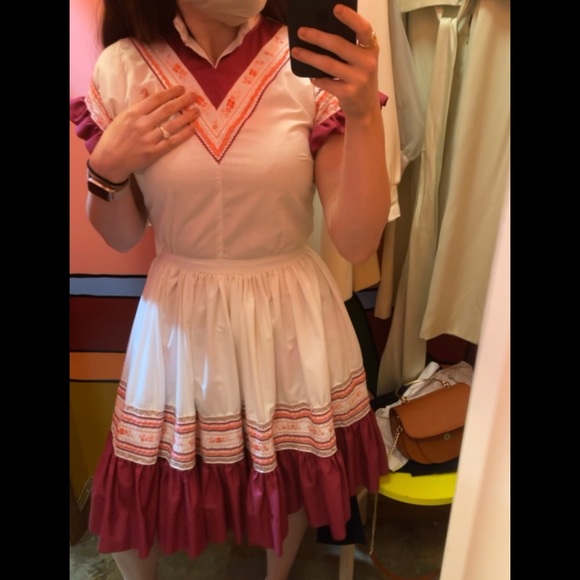 VINTAGE 1960’s Handmade Square-Dance Style Dress - Picture 11 of 12